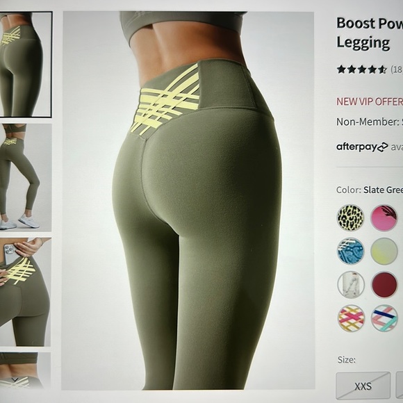 NWT- Fabletics Boost PowerHold High Waisted 7/8 Legging (24”)- SLATE GREEN - Picture 8 of 10